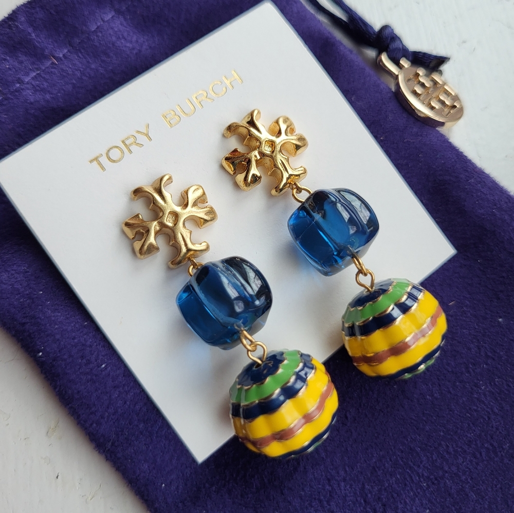 Tory Burch Roxanne Double Drop Statement Earrings - image 1